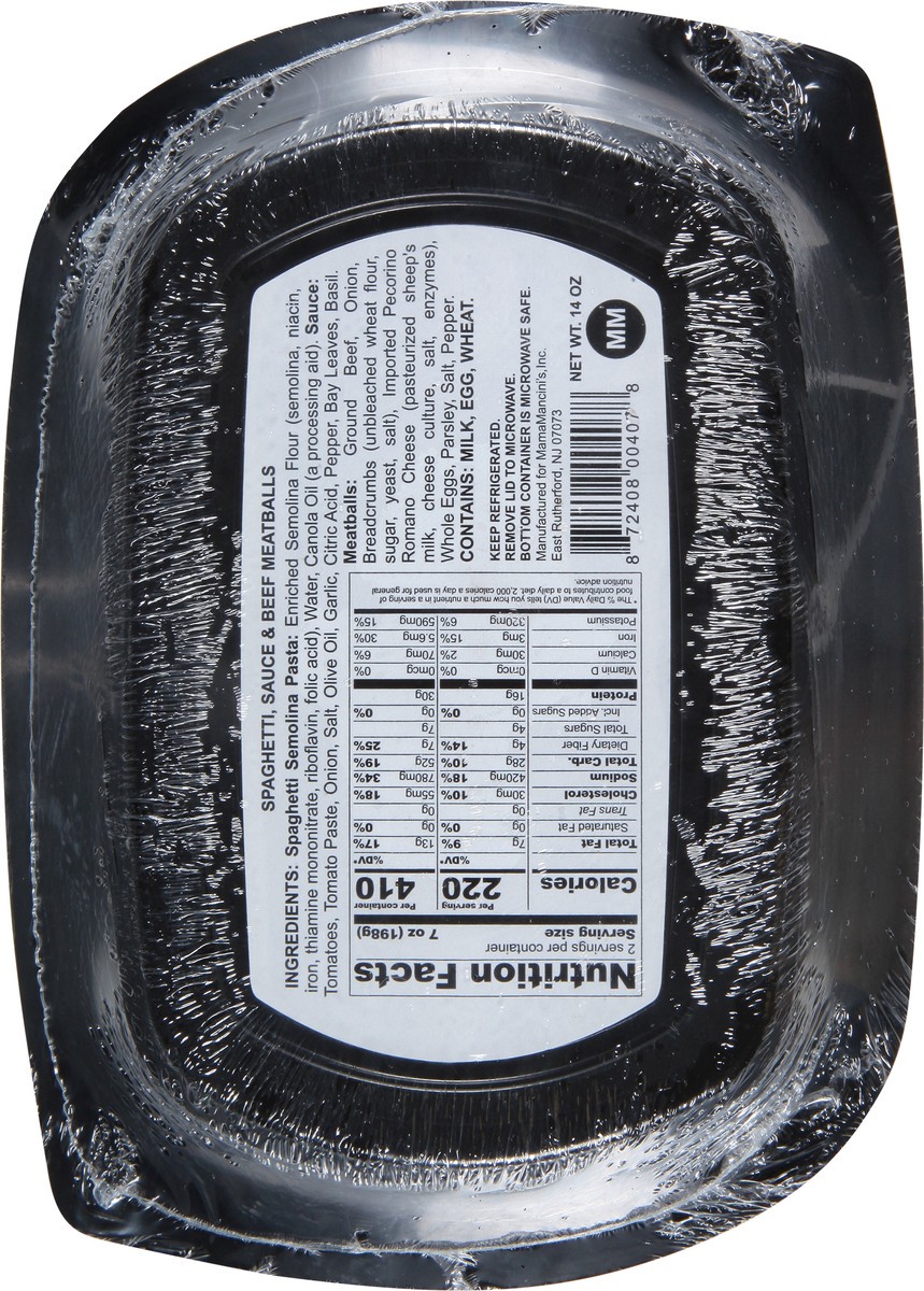 slide 3 of 13, MamaMancini's Mama Mancini's Spaghetti, Sauce & Beef Meatballs 14 oz, 14 oz