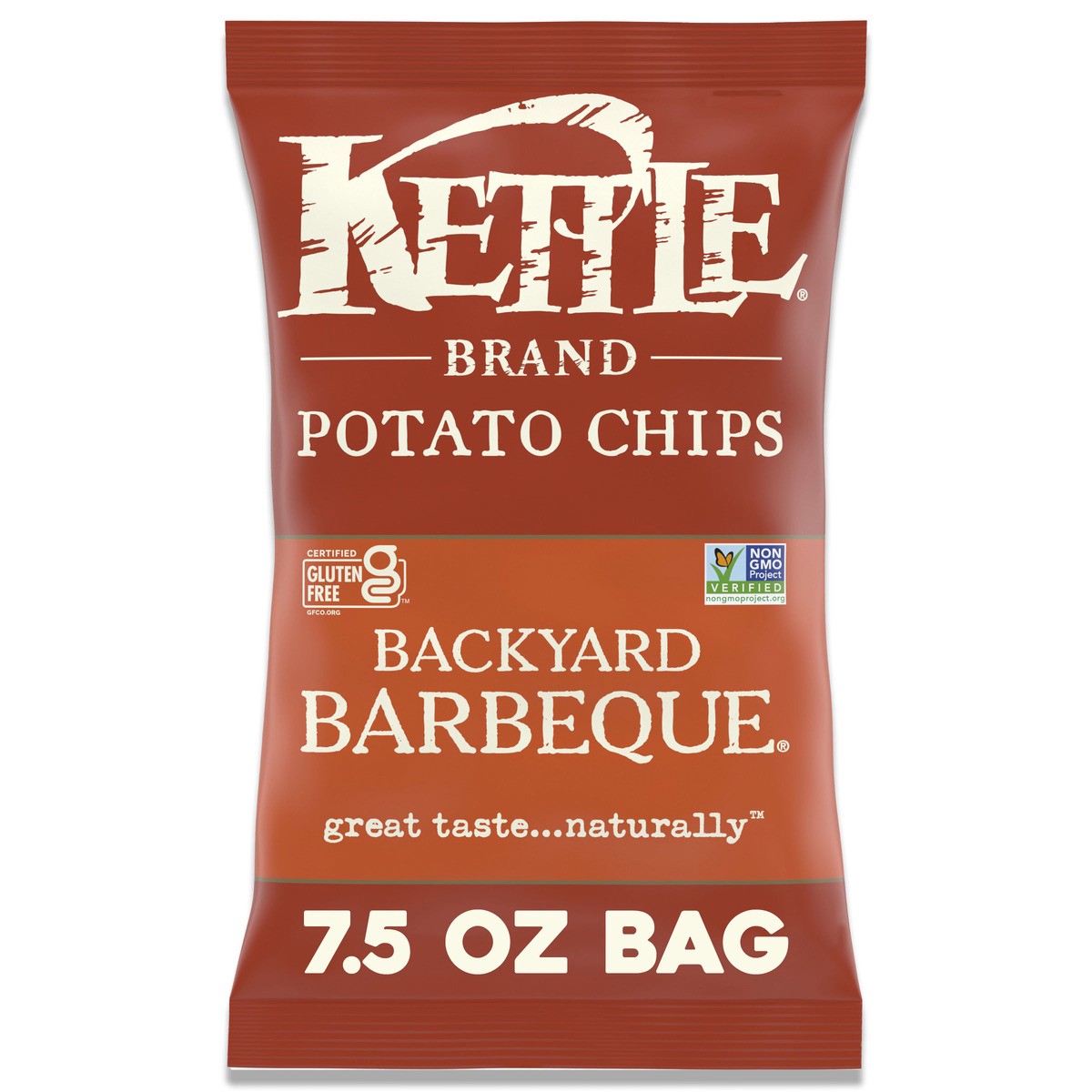 slide 1 of 5, Kettle Brand Barbeque Kettle Potato Chips, 7.500 oz