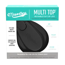 Masontops Multi Top Reusable Flip Cap Wide-Mouth Lid - Black