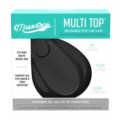 Masontops Multi Top Reusable Flip Cap Wide-Mouth Lid - Black