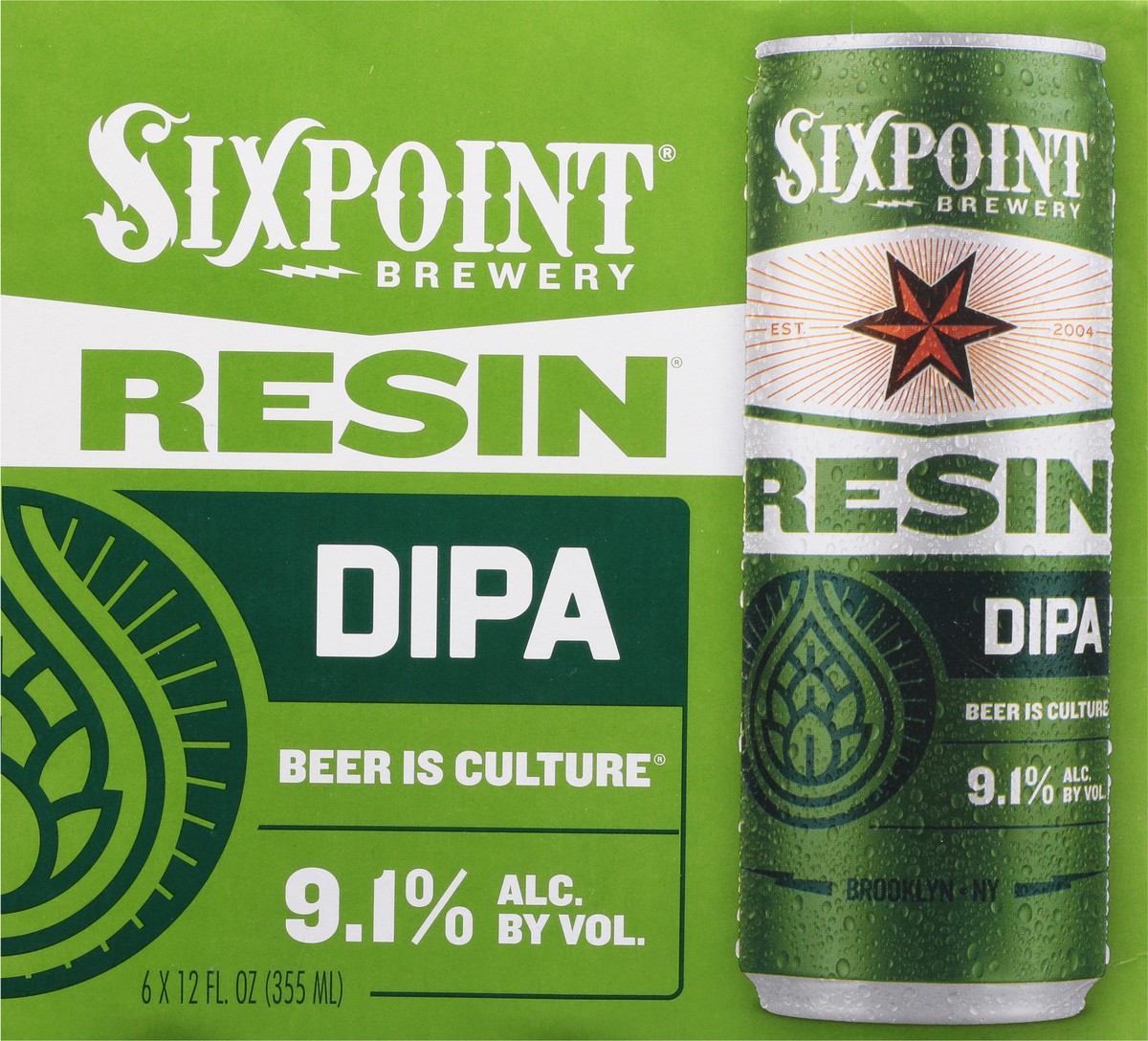 slide 11 of 11, Sixpoint Brewery Resin DIPA Beer 6 - 12 fl oz Cans, 6 ct; 12 oz