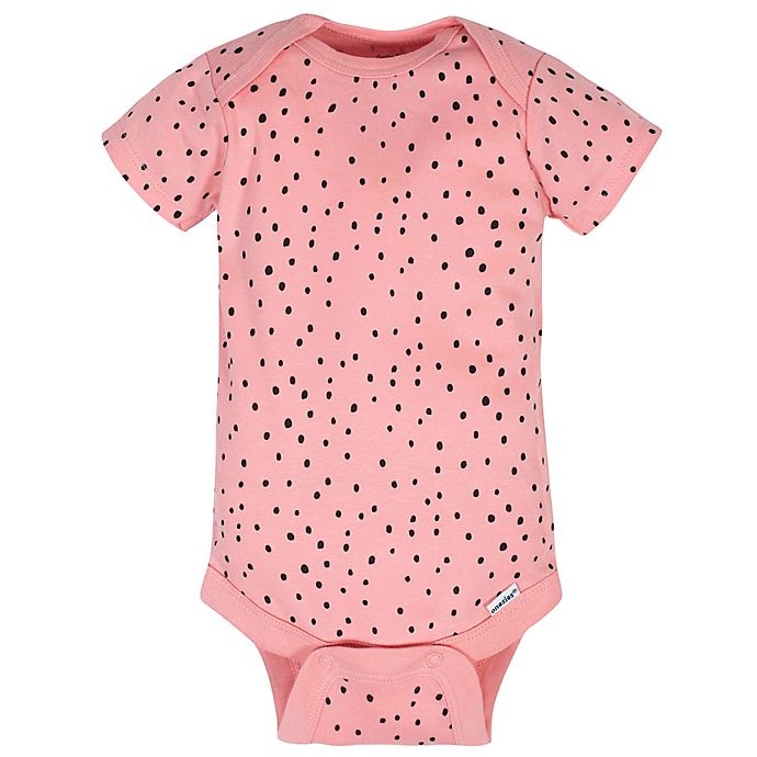 slide 5 of 6, Gerber Onesies Newborn Girl Bear Short Sleeve Bodysuits - Pink/White, 5 ct