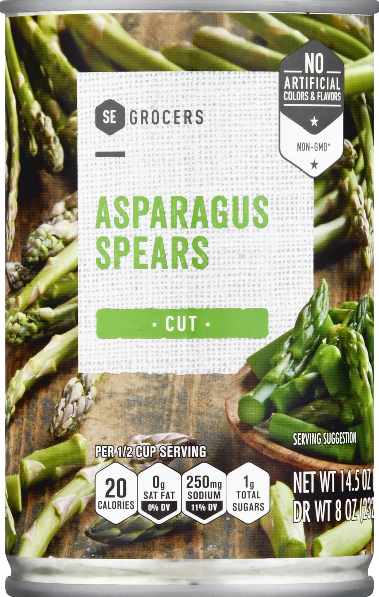 slide 2 of 11, SE Grocers Asparagus Spears Cut, 14.5 oz