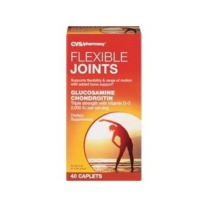 slide 1 of 1, CVS Pharmacy Cvs Health Flexible Joints Triple Strength Glucos Chondroitin +D Caplets, 40Ct, 40 ct