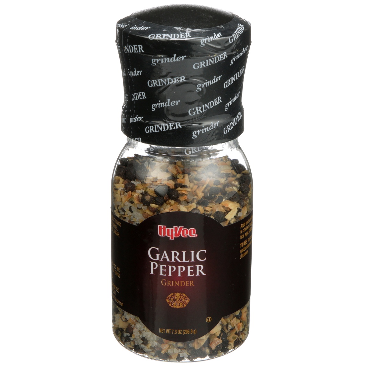slide 1 of 1, Hy-vee Garlic Pepper Grinder, 7.3 oz