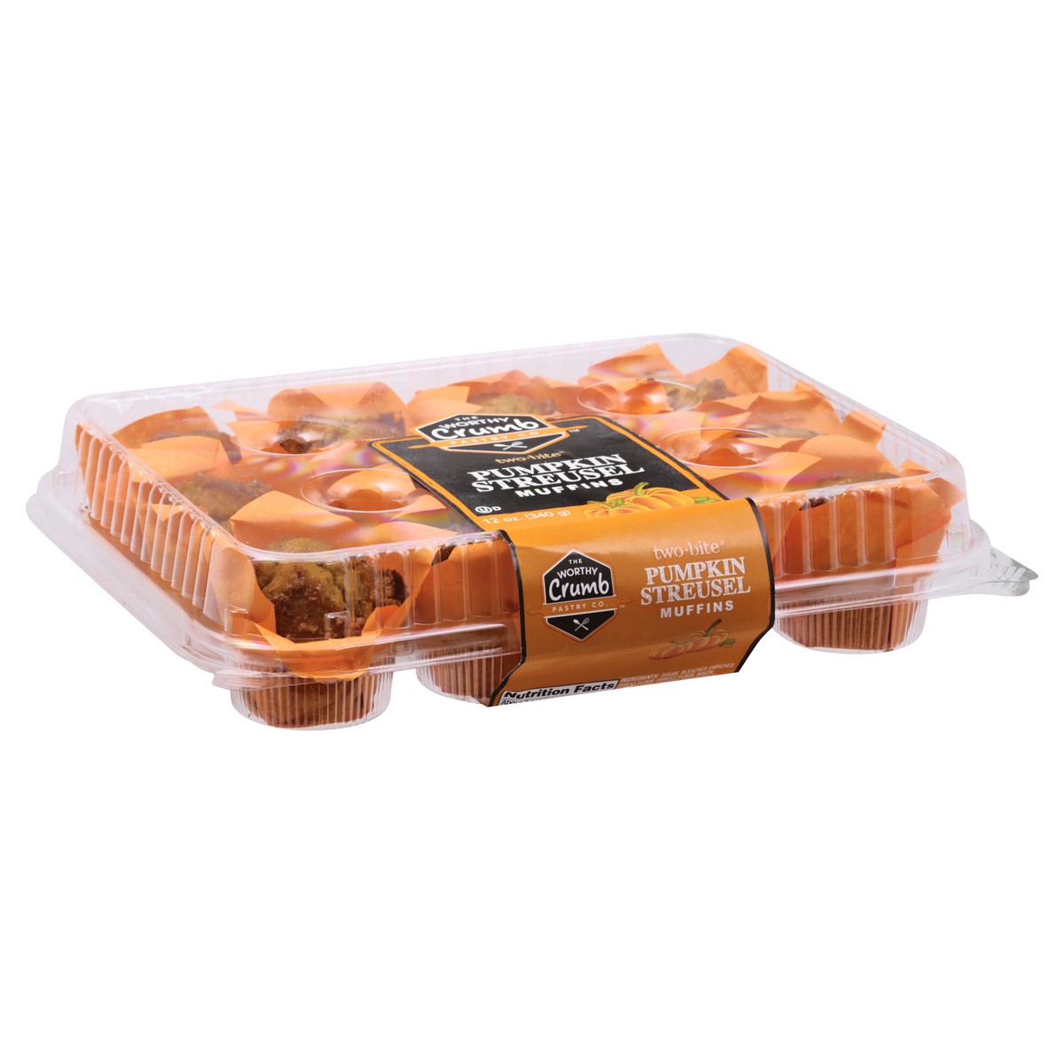 slide 8 of 9, Worthy Crumb Pastry Two-Bite Pumpkin Streusel Muffins 12 oz, 12 oz