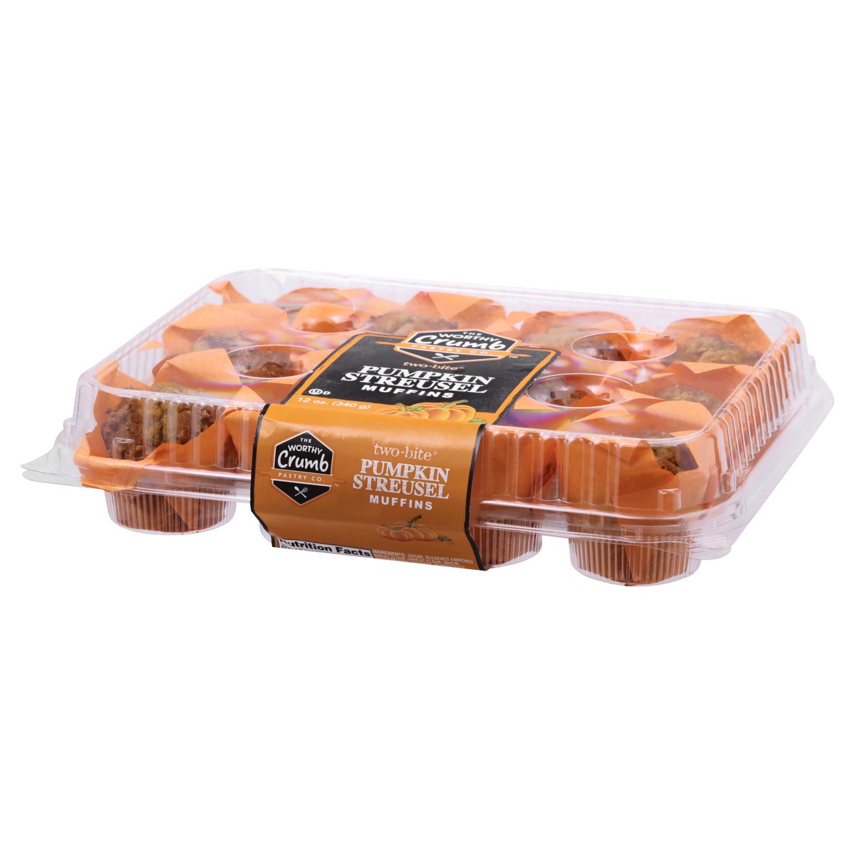 slide 3 of 9, Worthy Crumb Pastry Two-Bite Pumpkin Streusel Muffins 12 oz, 12 oz