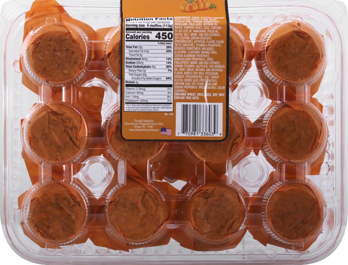 slide 7 of 9, Worthy Crumb Pastry Two-Bite Pumpkin Streusel Muffins 12 oz, 12 oz