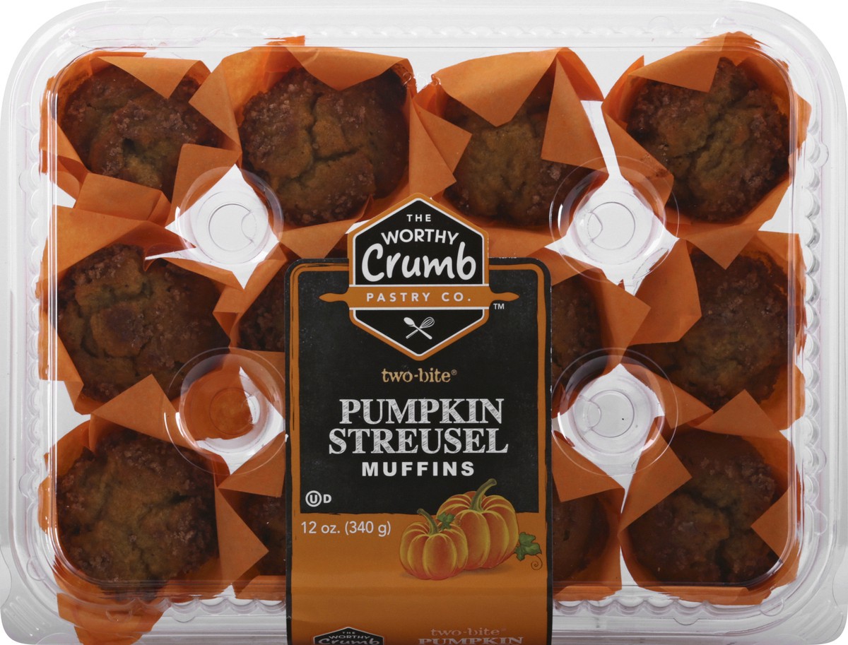 slide 5 of 9, Worthy Crumb Pastry Two-Bite Pumpkin Streusel Muffins 12 oz, 12 oz