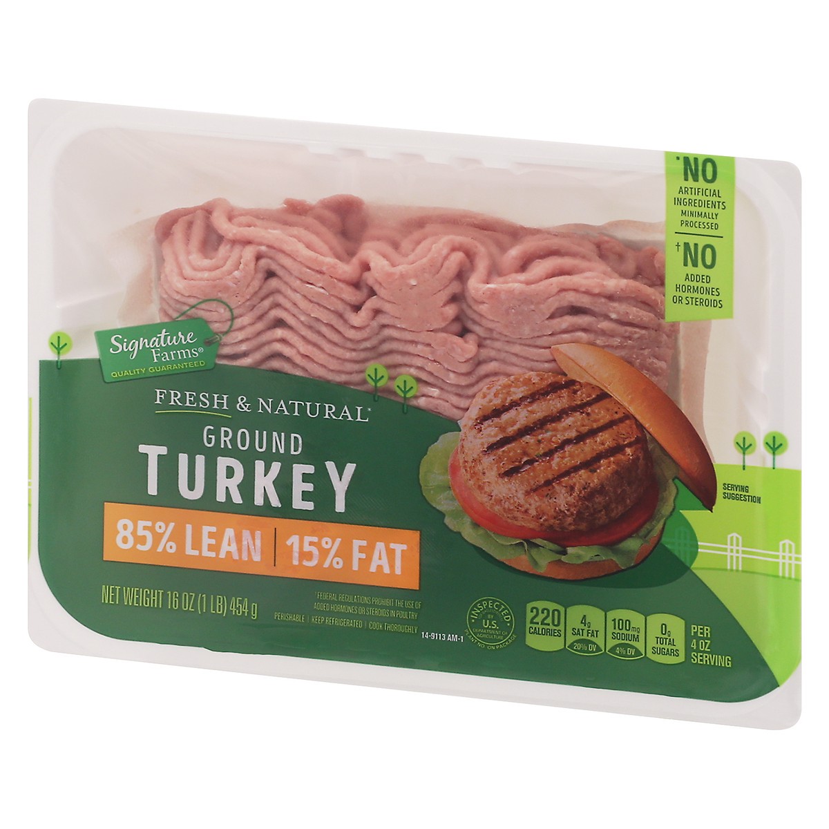 slide 9 of 9, Signature Farms Turkey Ground 85% Ln 15% Fat - 16 OZ, 16 oz