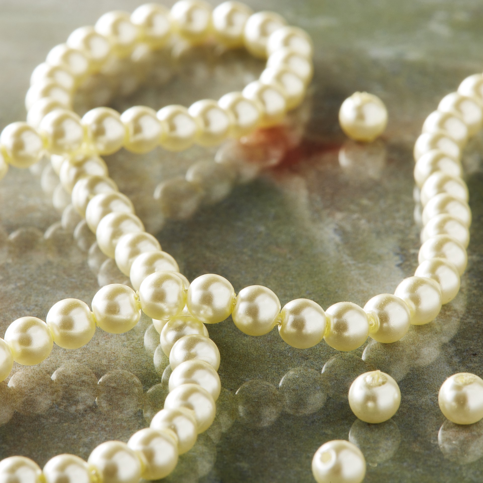 slide 2 of 3, Ivory Pearl Glass Round Beads, 4mm By Bead Landing, 4 mm