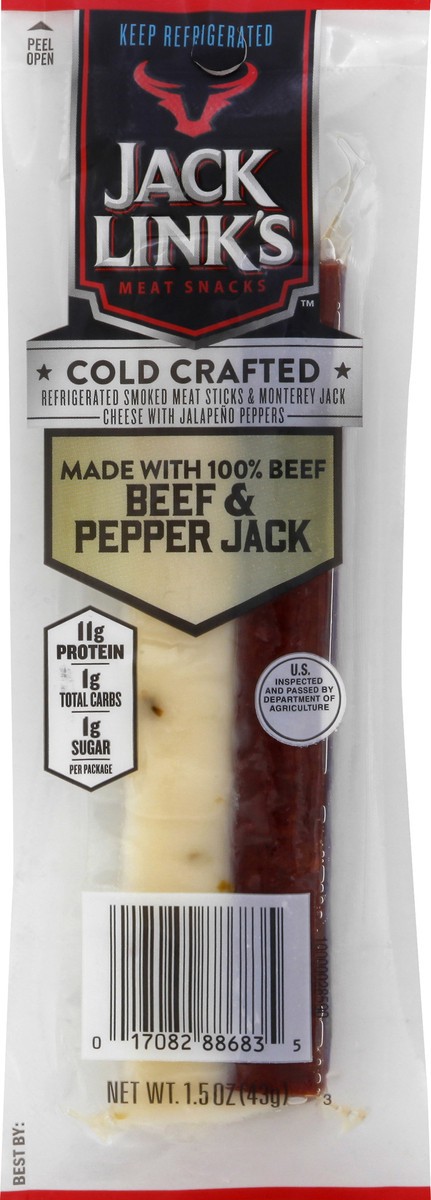 slide 7 of 8, Jack Link's Cold Crafted Beef & Pepperjack Combo Stick, 1.5 oz