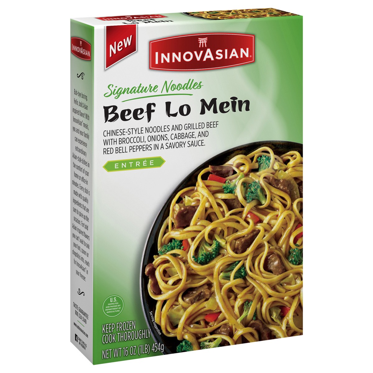 slide 14 of 14, InnovAsian Beef Lo Mein (Frozen), 16 oz