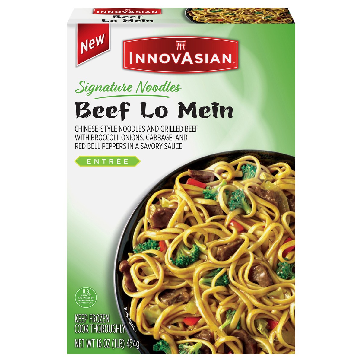 slide 7 of 14, InnovAsian Beef Lo Mein (Frozen), 16 oz