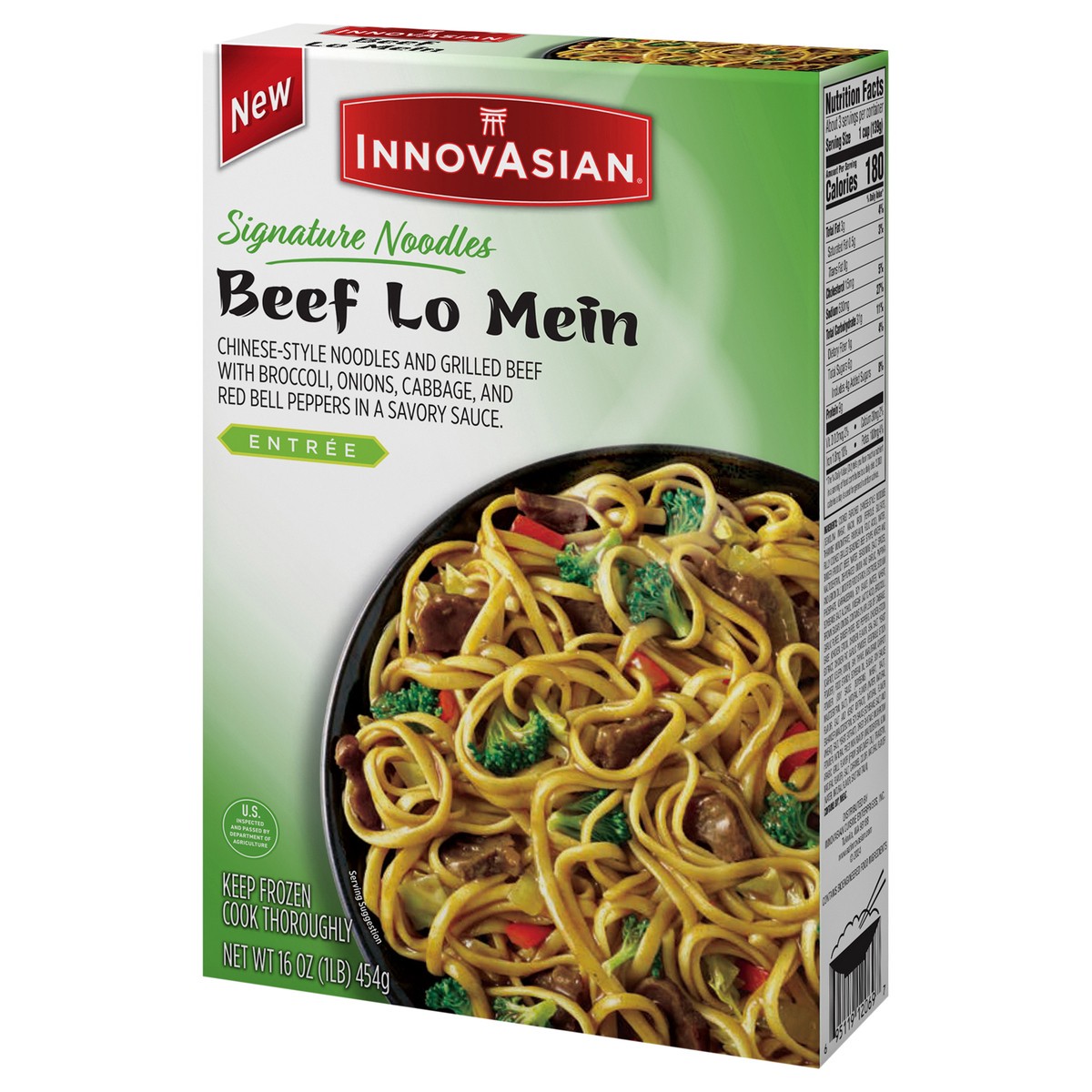 slide 3 of 14, InnovAsian Beef Lo Mein (Frozen), 16 oz