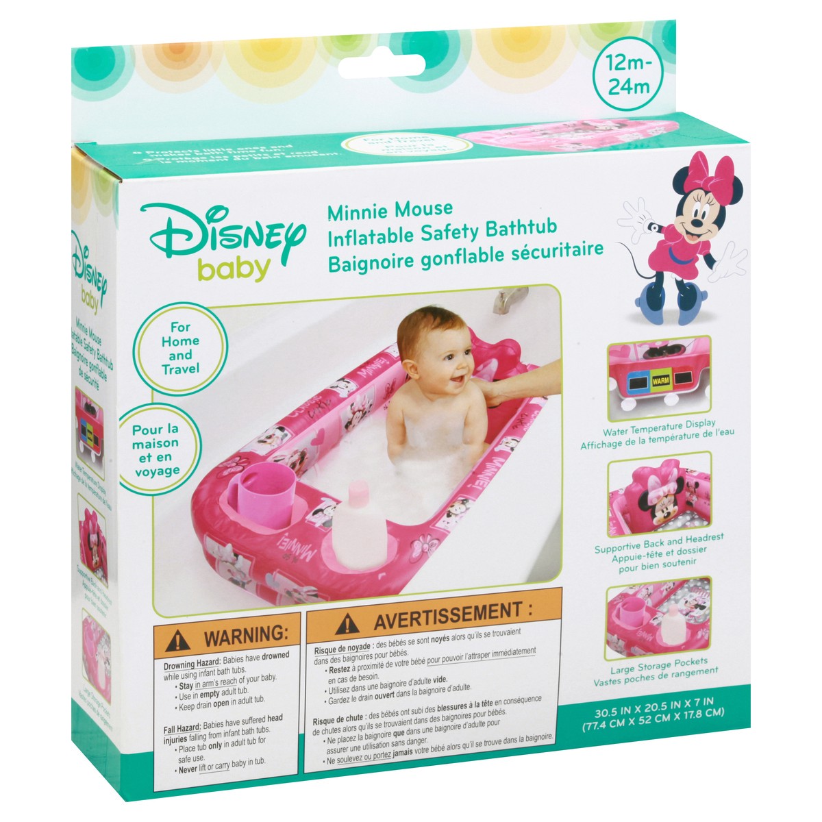 slide 4 of 9, Disney Baby Minnie Mouse Inflatable Safety Bathtub 1 ea, 1 ct