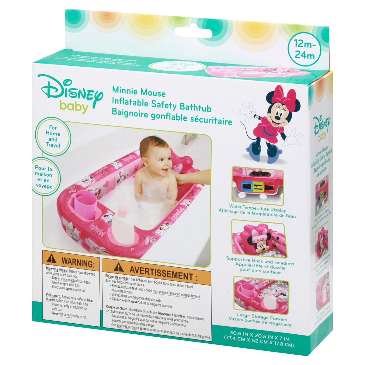 slide 5 of 9, Disney Baby Minnie Mouse Inflatable Safety Bathtub 1 ea, 1 ct