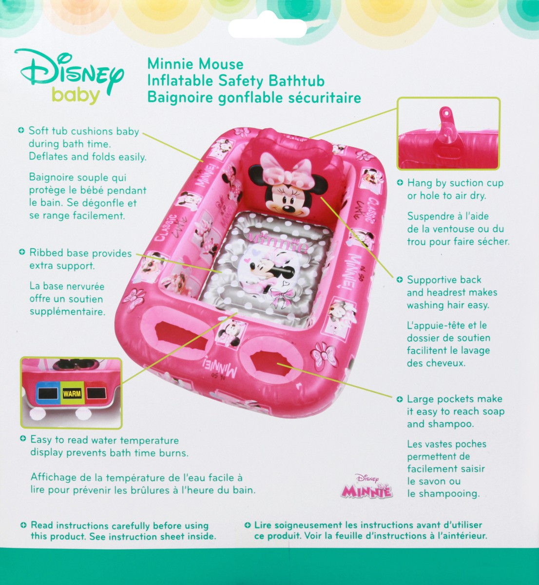 slide 7 of 9, Disney Baby Minnie Mouse Inflatable Safety Bathtub 1 ea, 1 ct