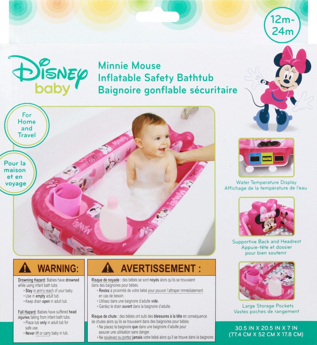 slide 2 of 9, Disney Baby Minnie Mouse Inflatable Safety Bathtub 1 ea, 1 ct