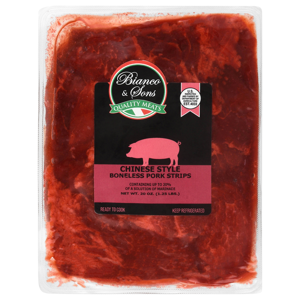 slide 1 of 1, Chinese Style Boneless Pork Strips, 20 oz