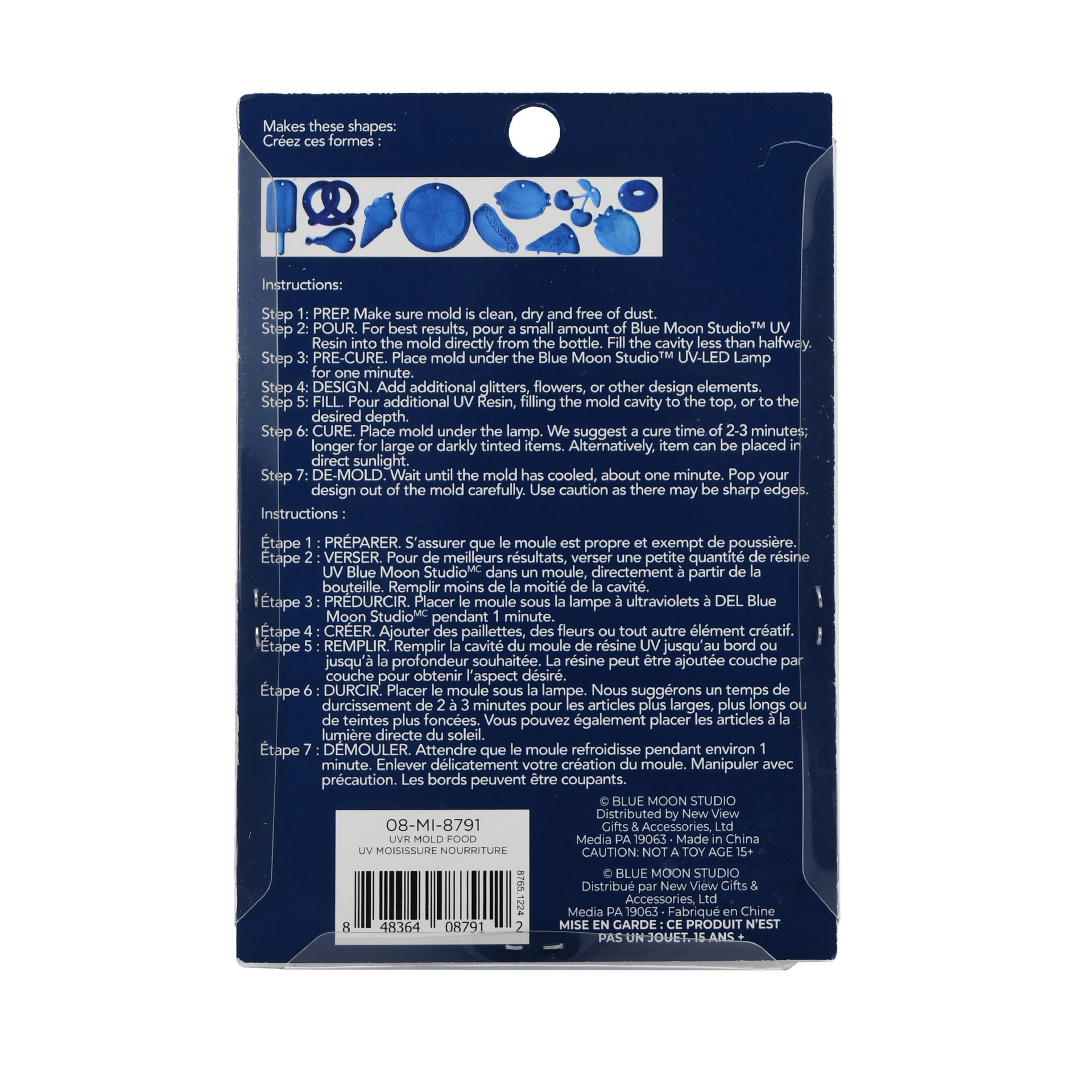 slide 3 of 5, Blue Moon Studio Uv Resin Craft Food Shapes Mold, 3 in x 3.5 in