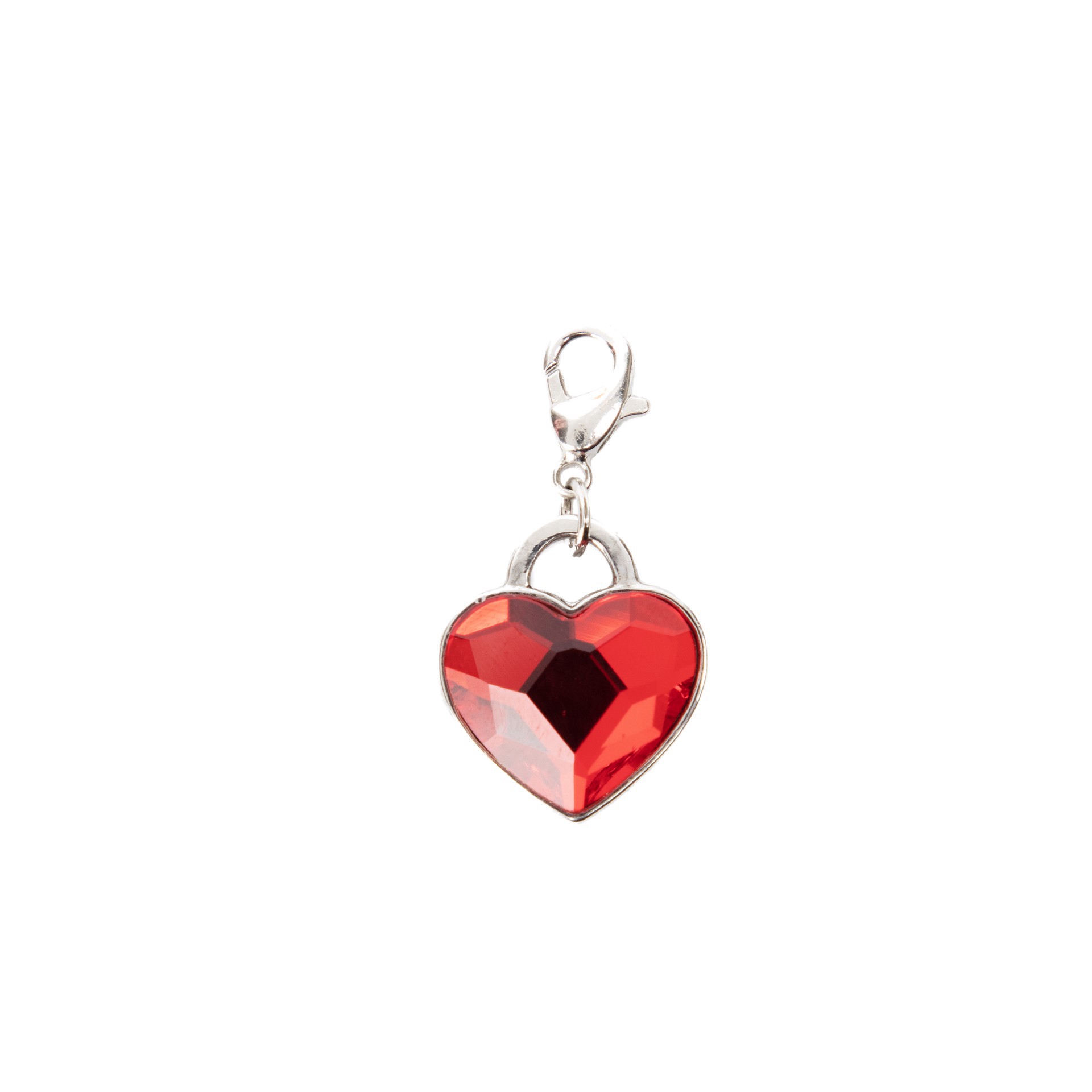 slide 4 of 6, Double-Sided Red Austrian Crystal & Silver Filigree Heart Lock Charm By Bead Landing, 7mm x 5mm