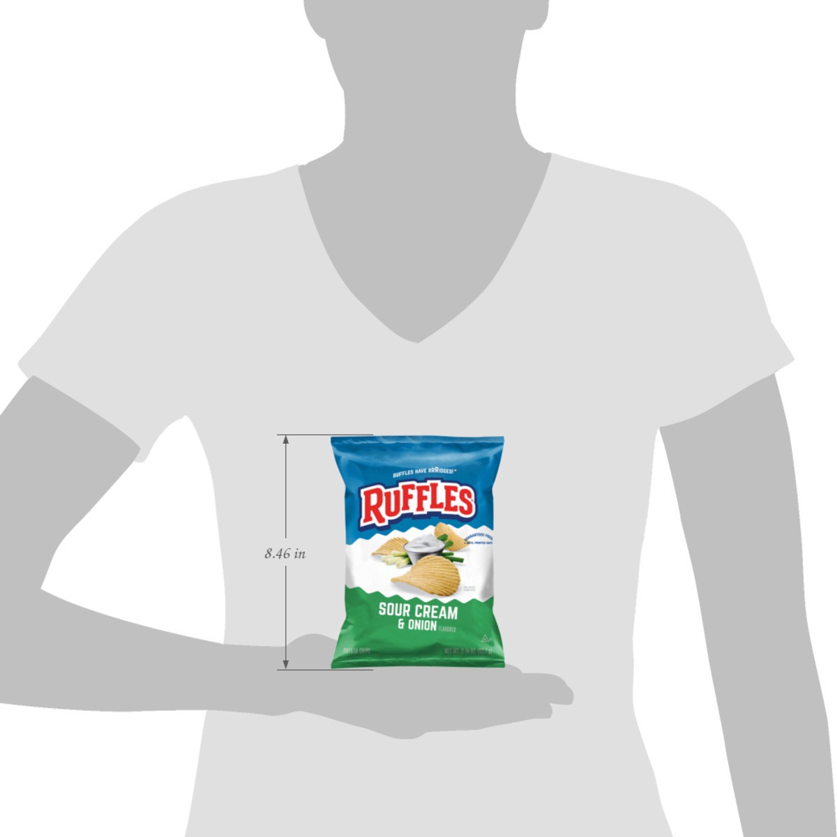 slide 3 of 9, Ruffles Potato Chips Sour Cream & Onion 2 1/4 Oz, 2.25 oz