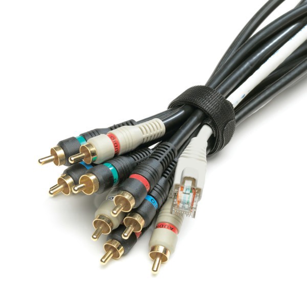 slide 2 of 3, VELCRO Brand One-Wrap Thin Ties, 8'' X 1/2'', Gray/Black, Pack Of 50 Ties, 50 ct