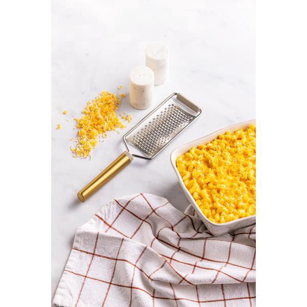 slide 1 of 1, Hy-Vee Seasons Etched Grater In Gold And Chateau Gray, 1 ct