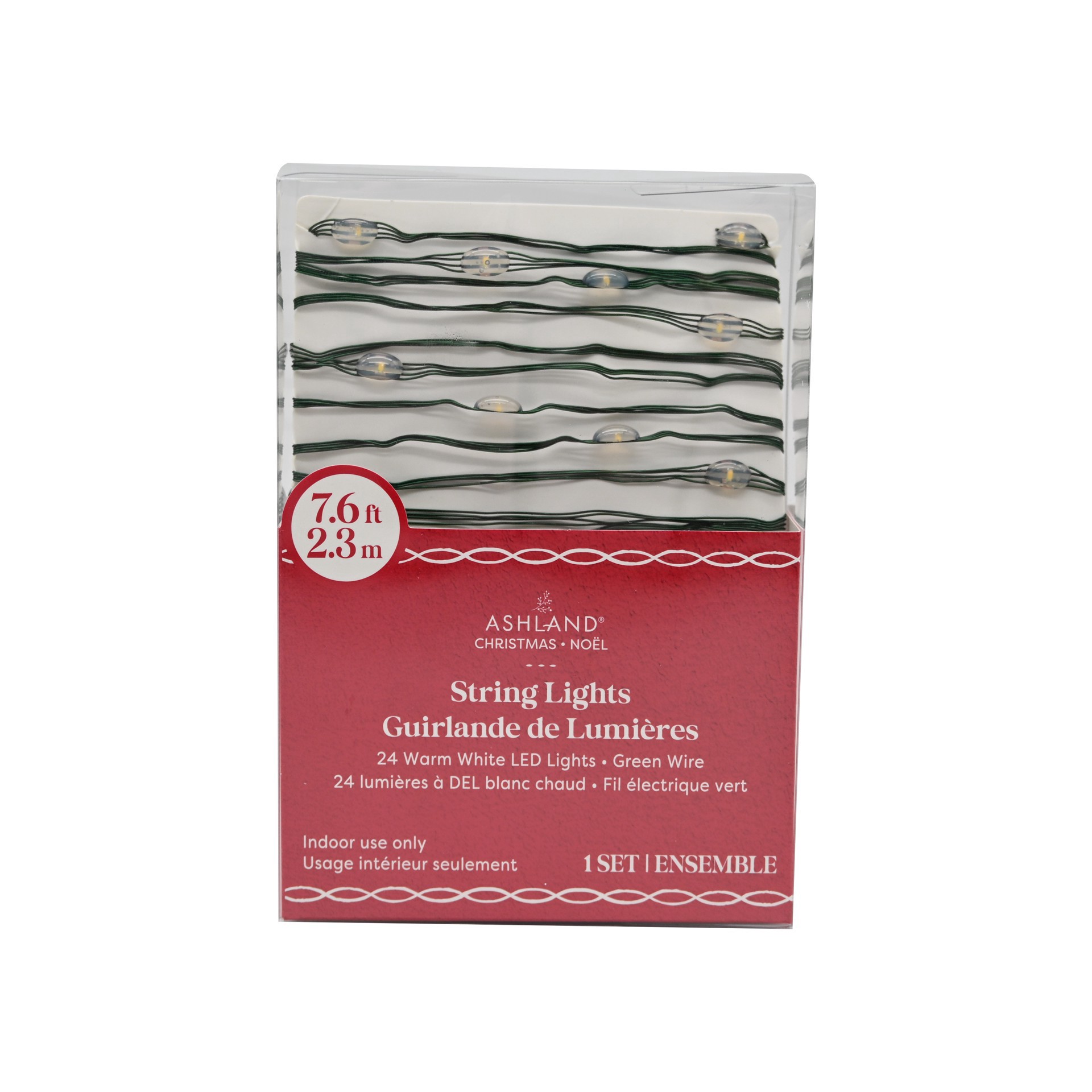 slide 3 of 3, 24ct. Warm White Led Bead String Lights On Green Wire By Ashland, 24 ct