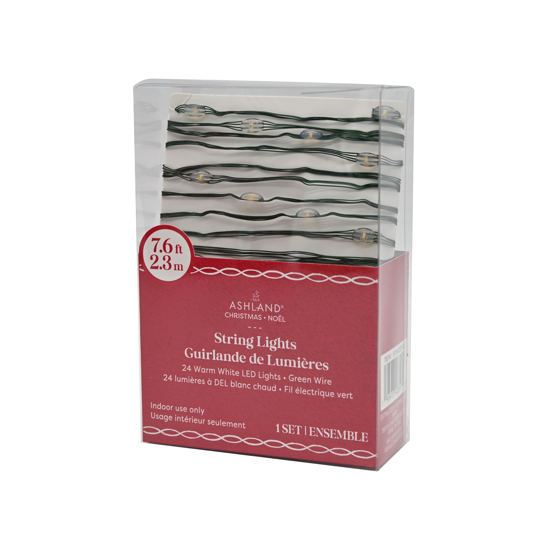 slide 2 of 3, 24ct. Warm White Led Bead String Lights On Green Wire By Ashland, 24 ct