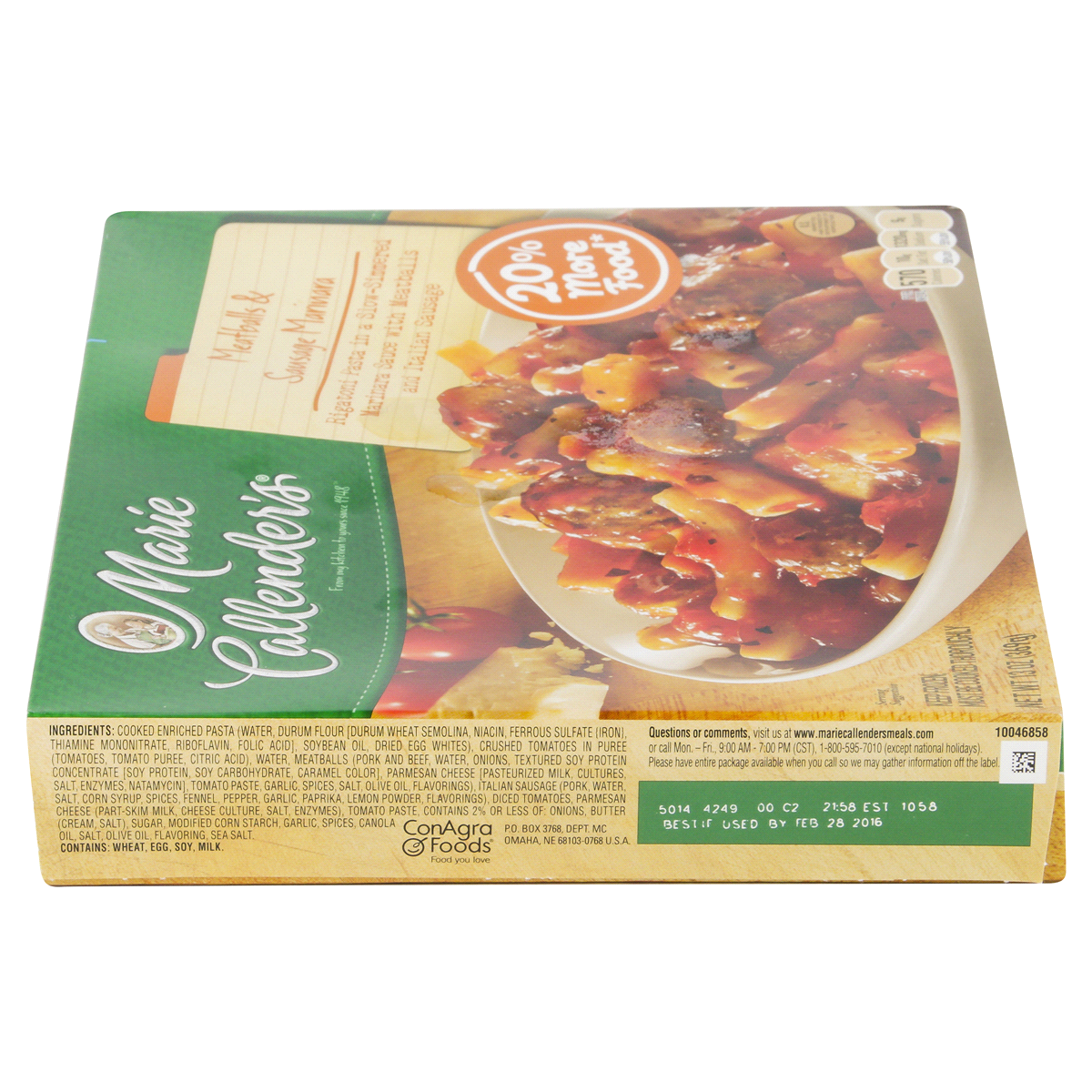 slide 4 of 5, Marie Callender's Frozen Dinner, Meatballs & Sausage Marinara, 13 Ounce, 13 oz