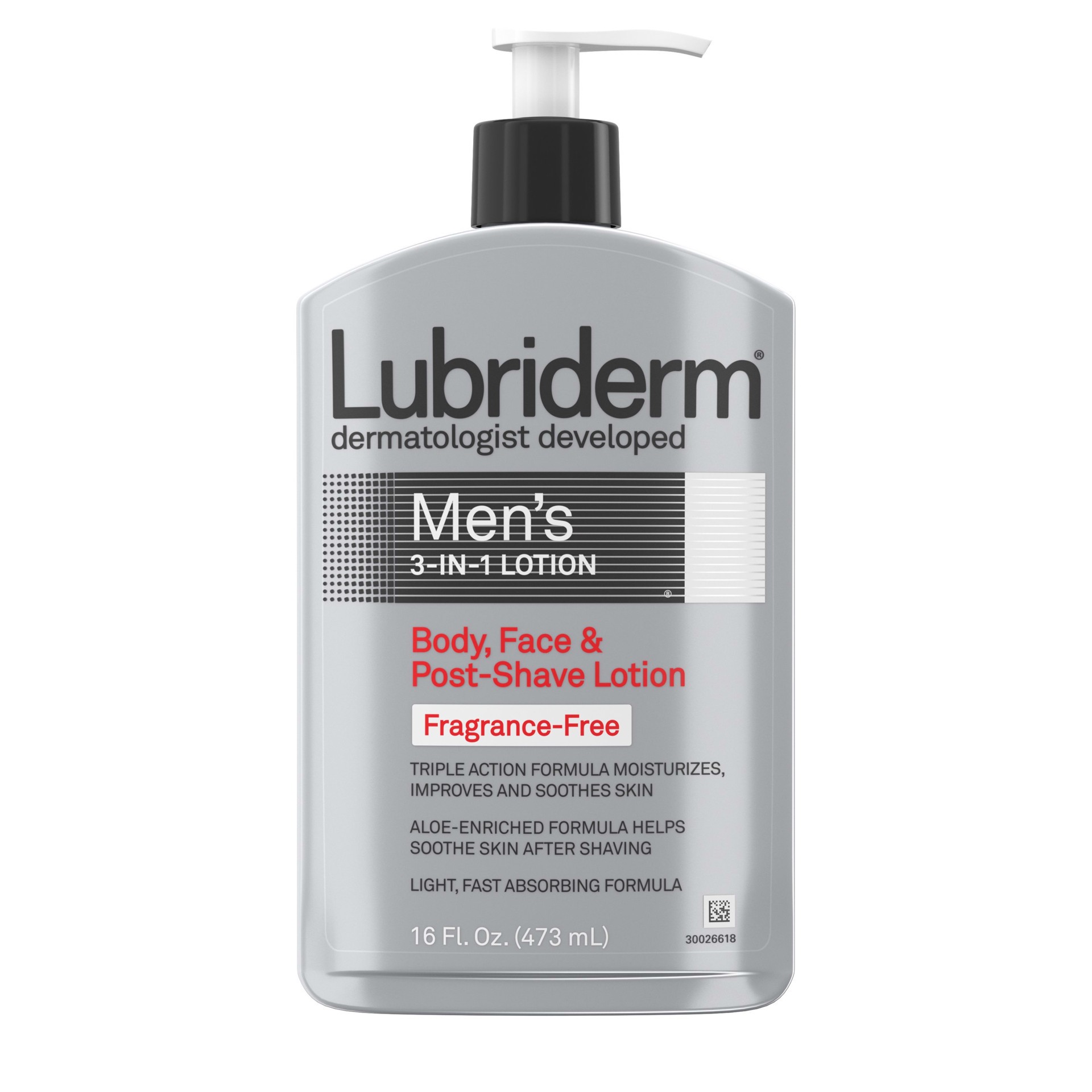 slide 2 of 5, LUBRIDERM Men's 3-In-1 Fragrance-Free Lotion, 16 Fl. Oz, 16 fl oz