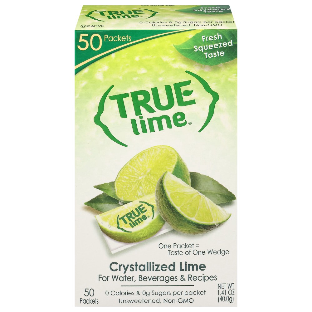 slide 5 of 5, True Lime® Packets Crystallized Lemon, 50 ct
