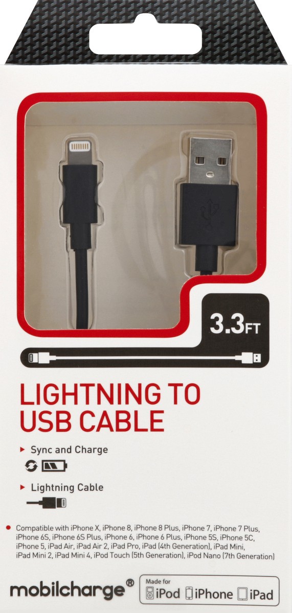 slide 5 of 5, Mobile Essentials Lightning-to-USB Sync Cable, 1 ct