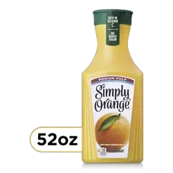 Simply Orange Medium Pulp Calcium and Vitamin D Juice Bottle, 52 fl oz