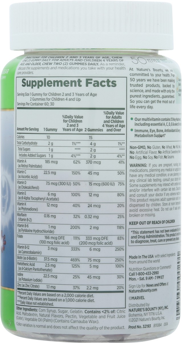 slide 5 of 9, Nature's Bounty Natures Bounty Kids Avenger Gummy, 60 ct