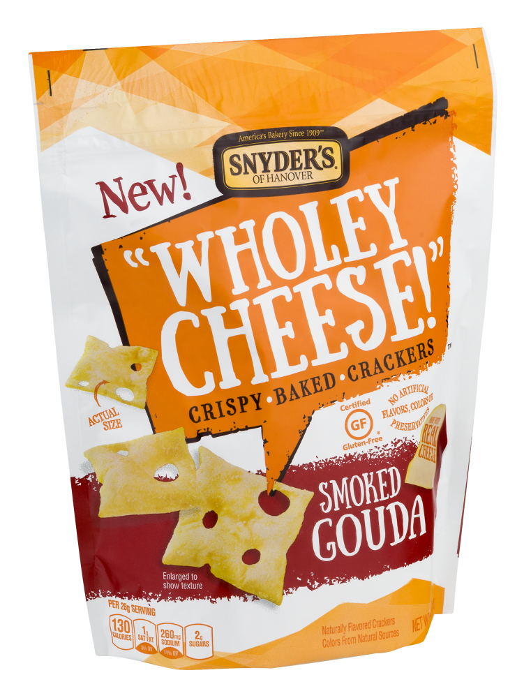 slide 1 of 2, Snyder's of Hanover Wholey Cheese! Smoked Gouda Crispy Baked Crackers, 5 oz