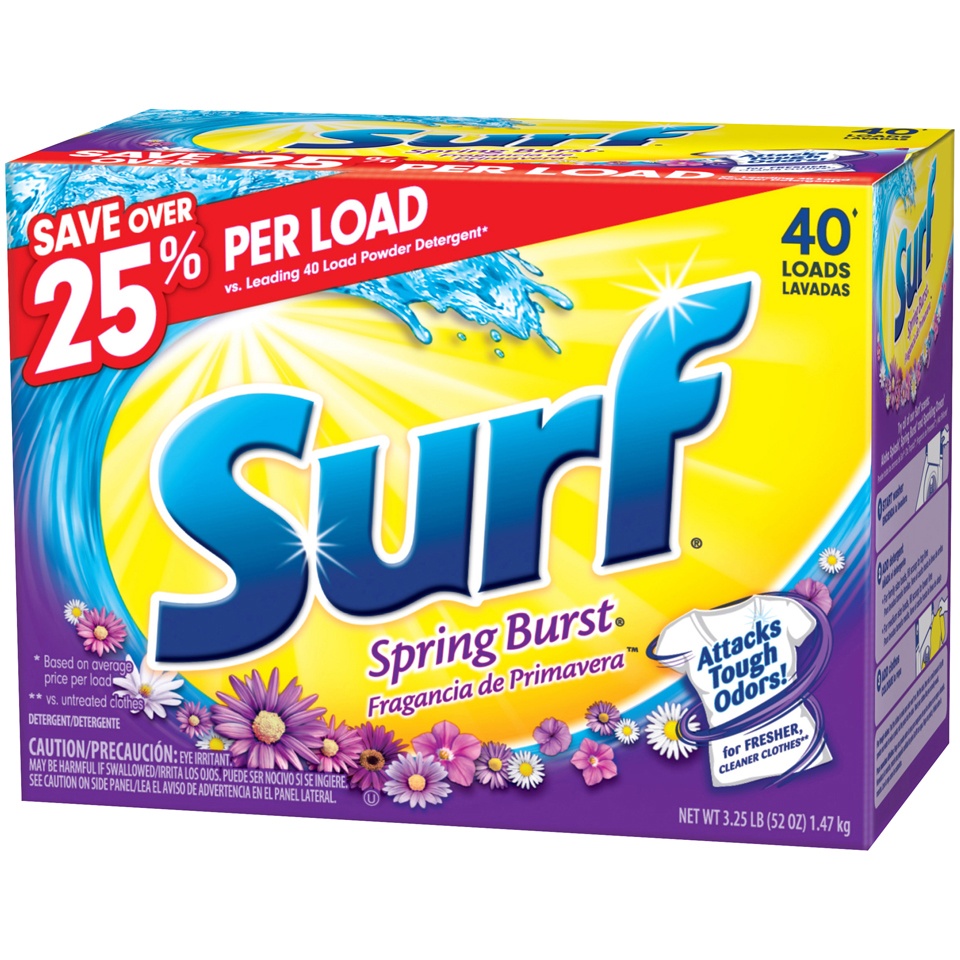 slide 1 of 1, Surf Spring Burst Powder Detergent, 52 oz