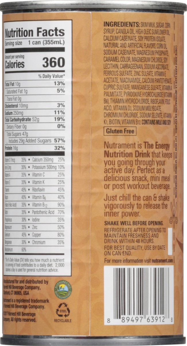 slide 5 of 9, Nutrament Coffee Energy Nutrition Drink 12 fl oz, 12 fl oz