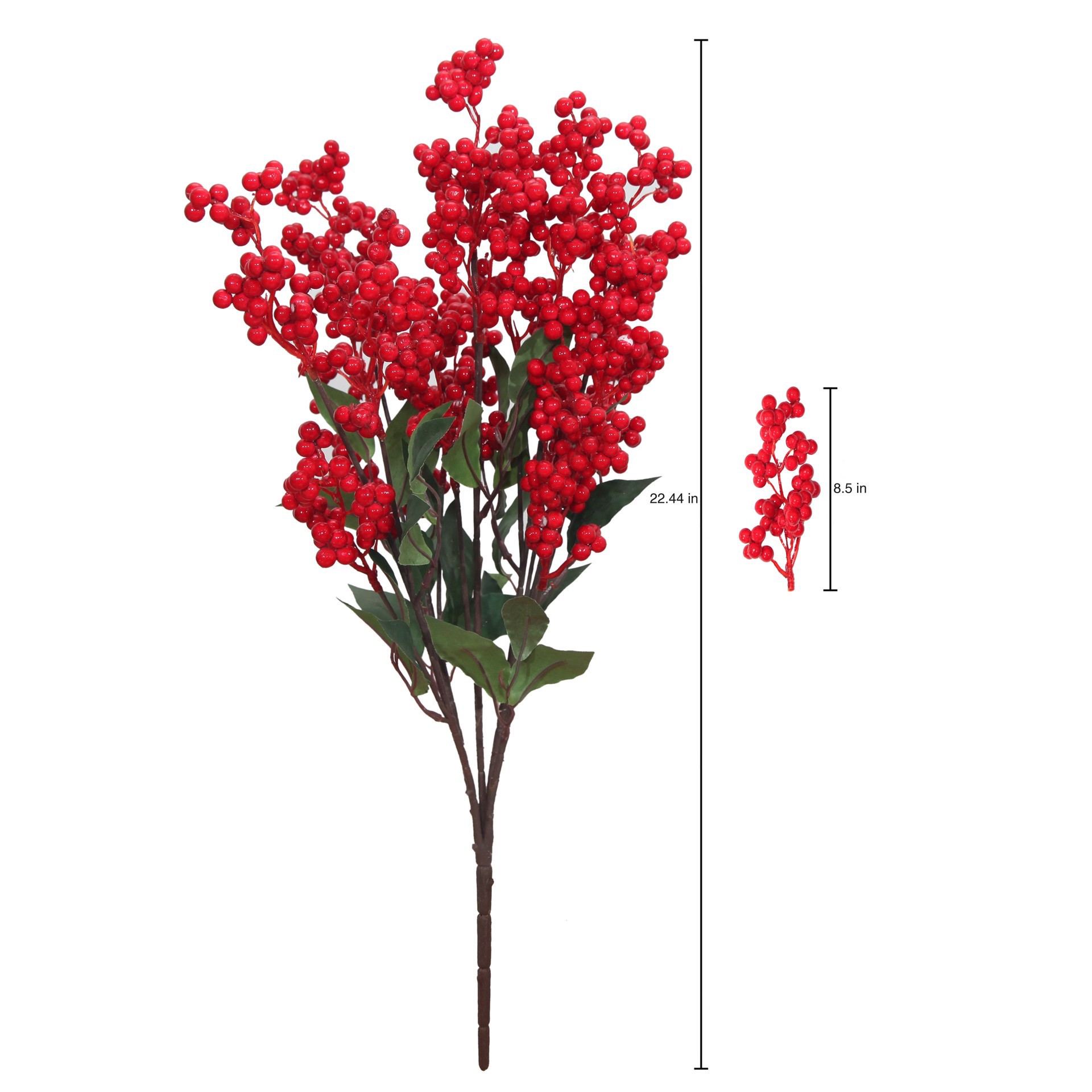 slide 2 of 3, 22.5" Red Berry Cluster Deluxe Bush By Ashland, 22.5 in