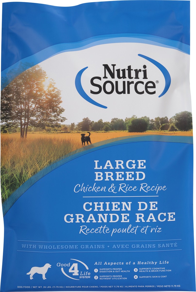 slide 8 of 14, NutriSource Large Breed with Wholesome Grain Chicken & Rice Recipe Dog Food 26 lb, 26 lb