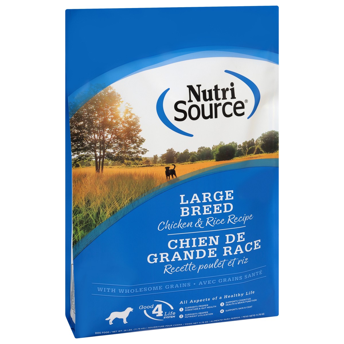 slide 7 of 14, NutriSource Large Breed with Wholesome Grain Chicken & Rice Recipe Dog Food 26 lb, 26 lb