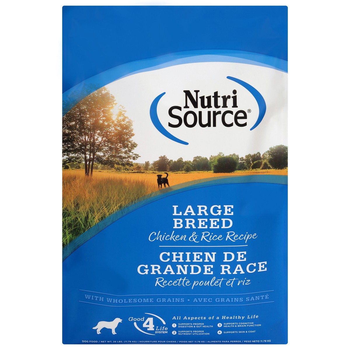 slide 12 of 14, NutriSource Large Breed with Wholesome Grain Chicken & Rice Recipe Dog Food 26 lb, 26 lb