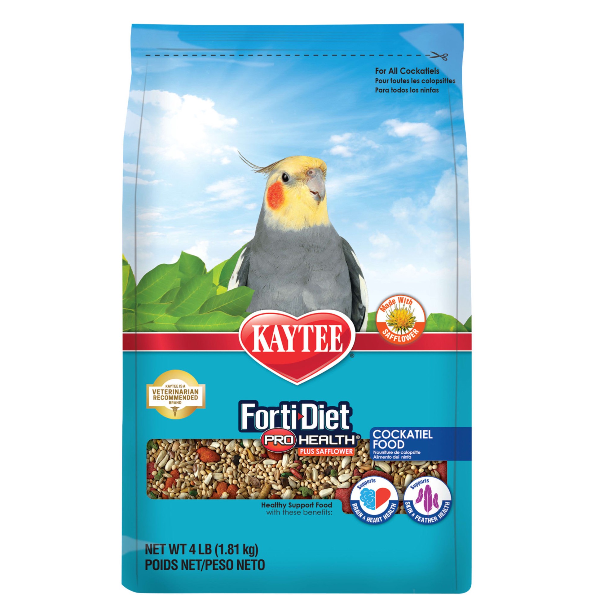 slide 1 of 7, Kaytee Forti-Diet Pro Health Cockatiel Food with Safflower 4lb, 1 ct