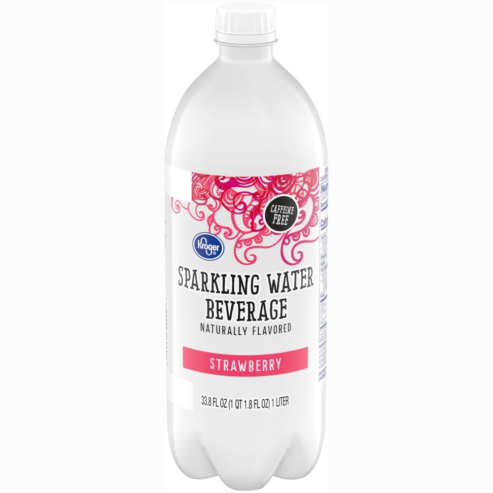 slide 3 of 3, Kroger Strawberry Sparkling Water - 1 liter, 1 liter