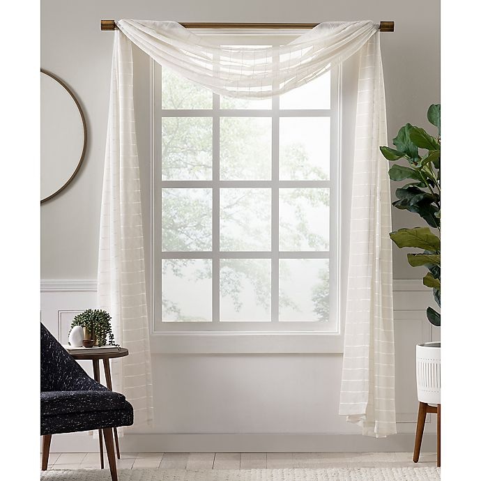 slide 1 of 3, Colordrift Charlie Sheer Window Scarf Valance - Ivory, 1 ct