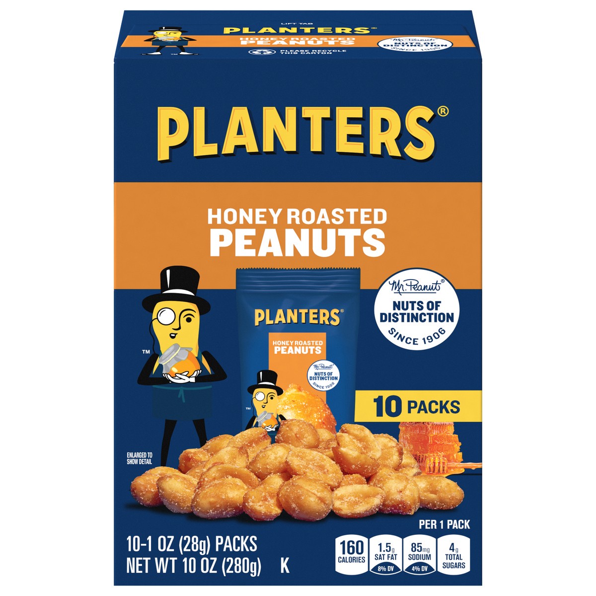 slide 1 of 11, PLANTERS Honey Roasted Peanuts 10, 10 ct