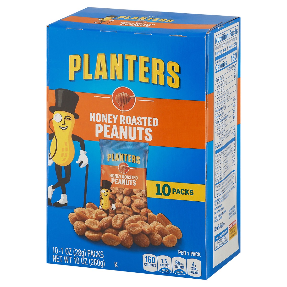 slide 5 of 11, PLANTERS Honey Roasted Peanuts 10, 10 ct