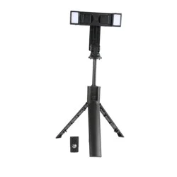 Vivitar Selfie Stick Tripod With Dual Led Lights & Wireless Remote, Black